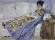Pierre Renoir Madame Monet Reclining on a Sofa Reading Le Figaro oil painting on canvas